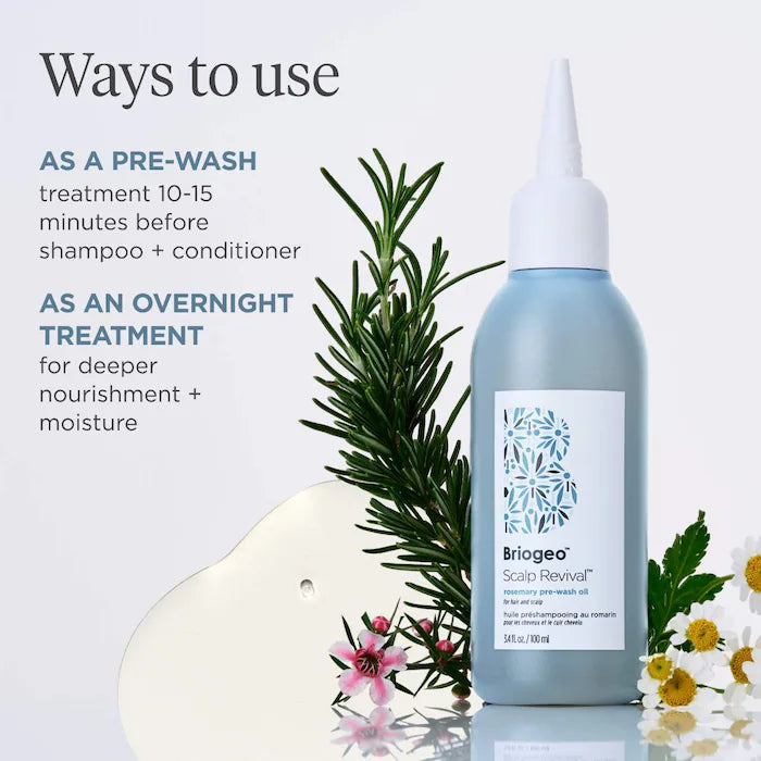 BRIOGEO Scalp Revival™ Rosemary Pre-Wash Scalp and Hair Oil 3.4 fl oz