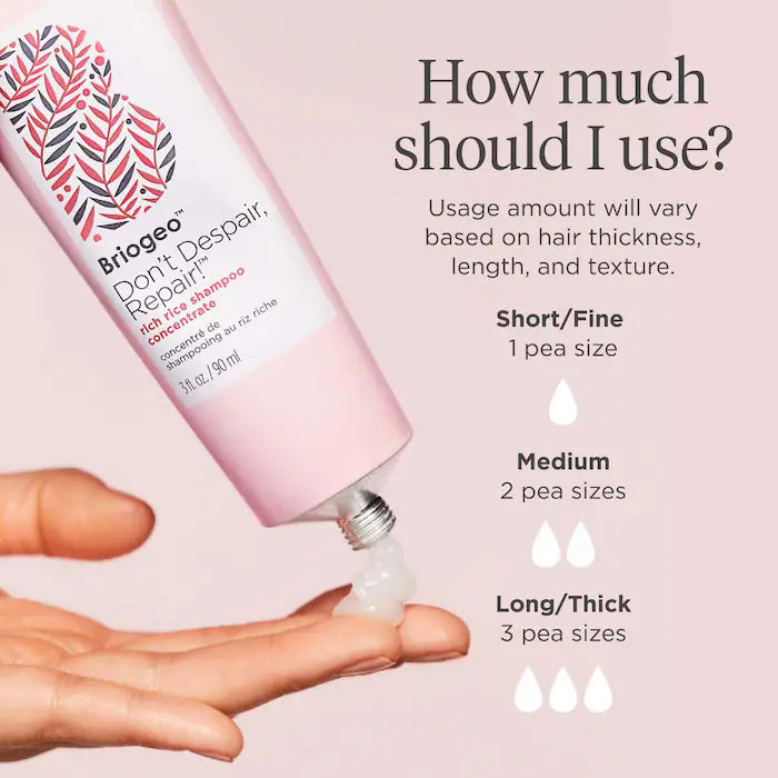 BRIOGEO Don't Despair, Repair!™ Rich Rice Water Shampoo Concentrate 3 oz