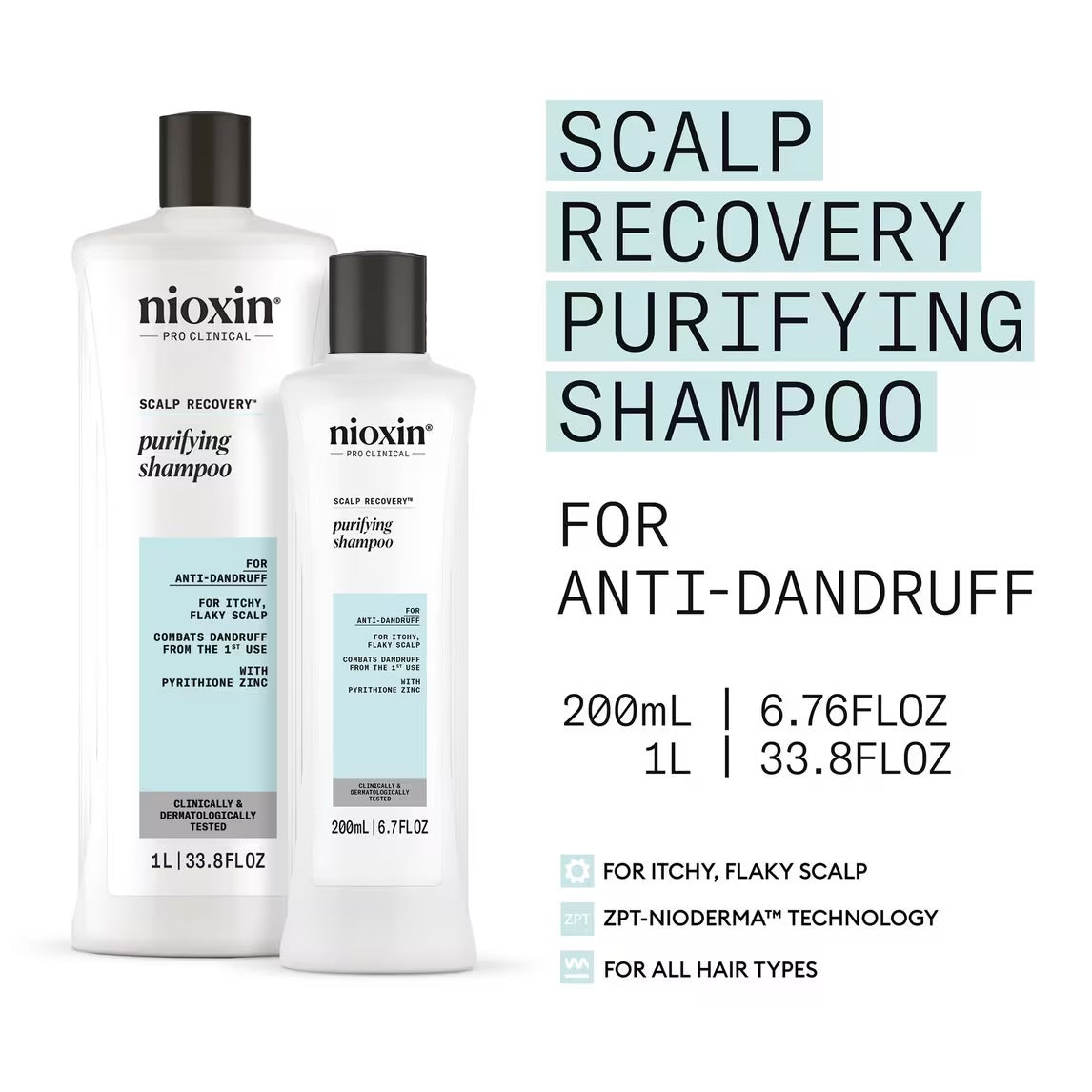 NIOXIN a Purifying Shampoo with Pyrithione Zinc 1% Anti-Dandruff 33 fl oz/ 1 L