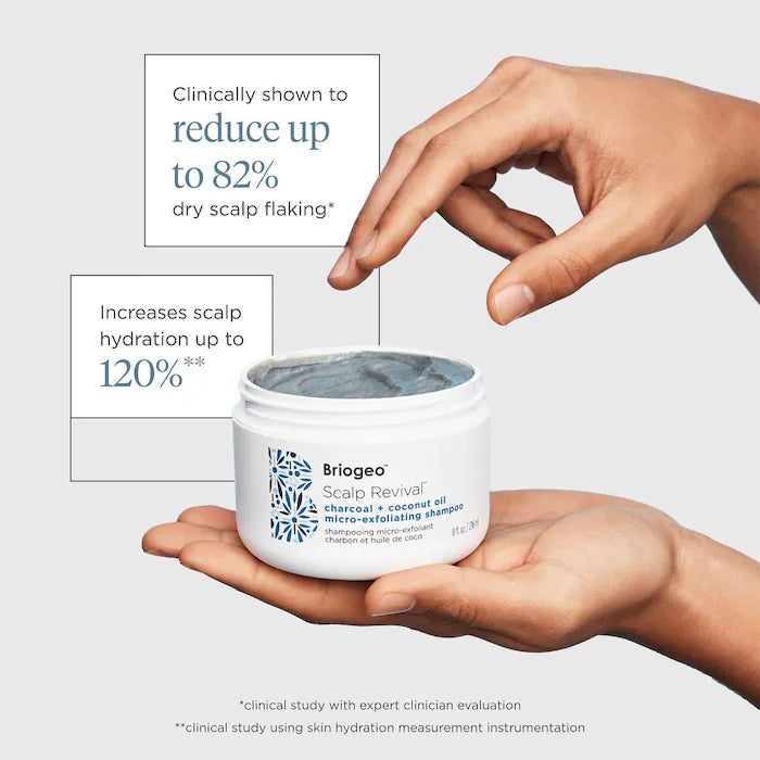 BRIOGEO Scalp Revival Charcoal + Coconut Oil Micro-exfoliating Scalp Scrub Shampoo 8 oz