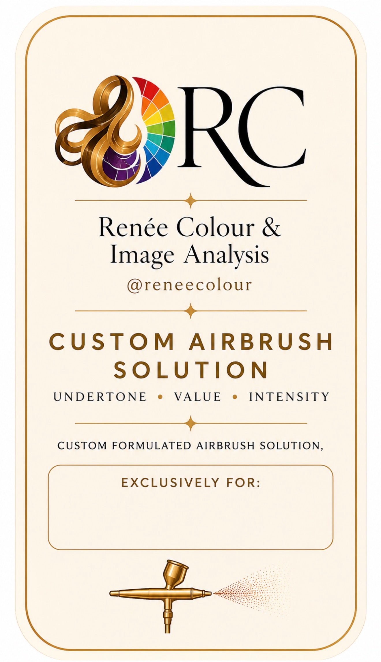 RC Method Custom Airbrush Solution based on your season complementing your undertone value in intensity